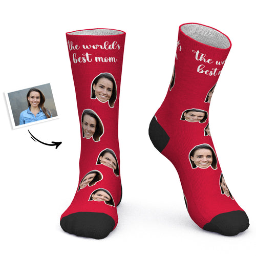 Mother's Day Gift - Custom Socks Personalized Photo Socks The World's Best Mom