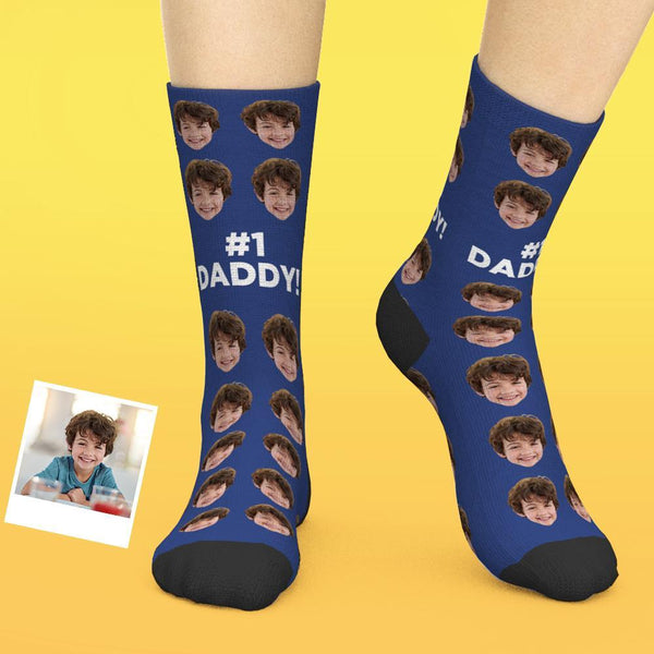 Custom Face Socks Gifts For Dad #1 Daddy