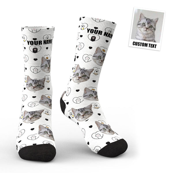 3D Preview Custom Pet Face Socks Cat Lovers And Cat Owner Gift - SantaSocks