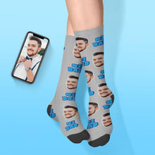 Custom Dad Face Sock Personalized Father's Day Gift - #1 DAD