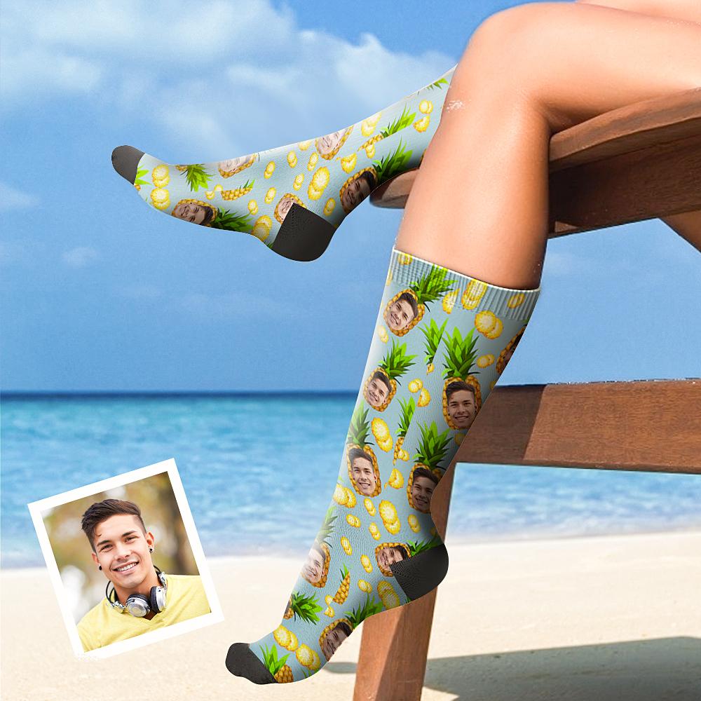 Custom Face On Socks Personalized Photo Socks Best Gifts Idea - Pineapple