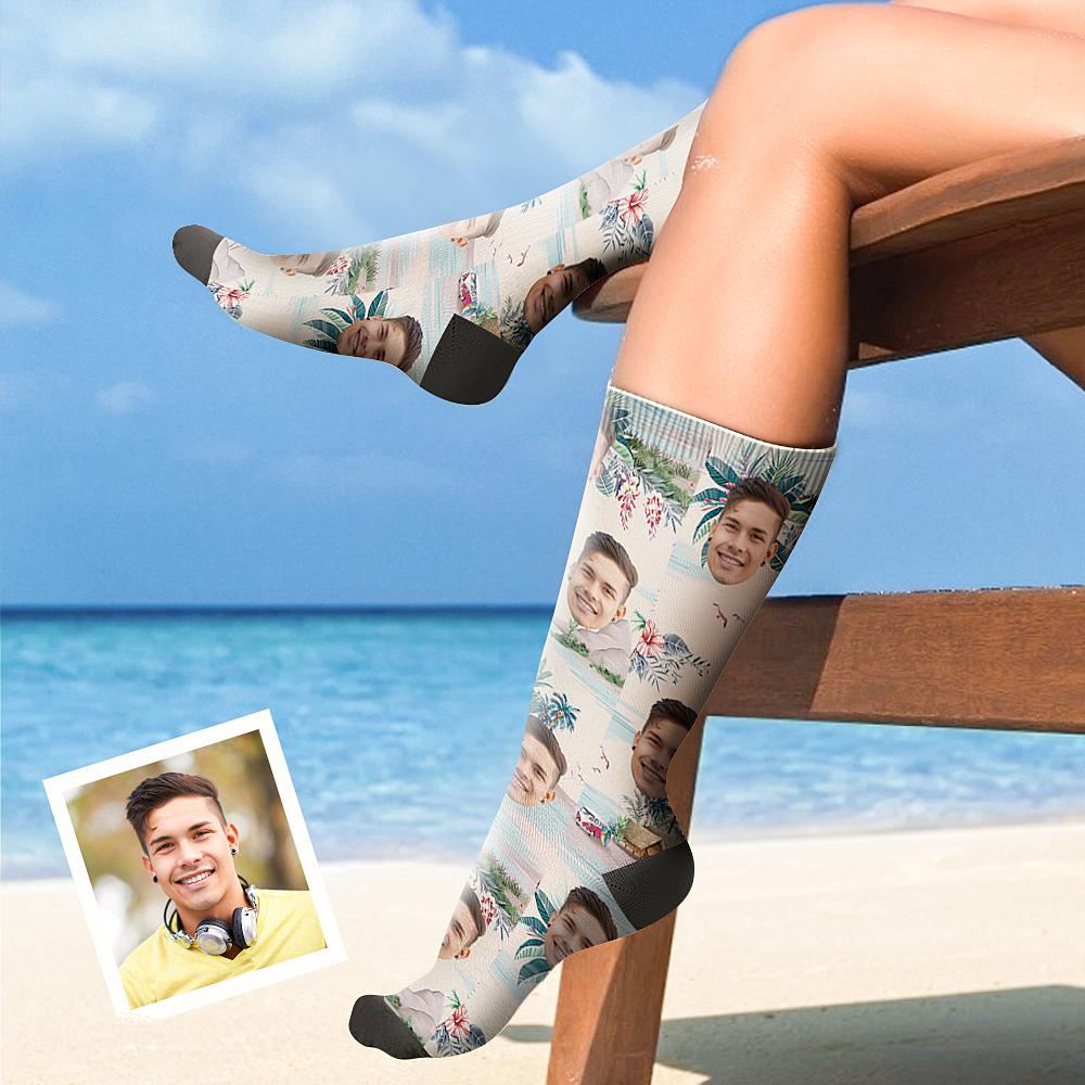 Custom Face On Socks Personalized Photo Socks Best Gifts Idea - Landscape Pattern