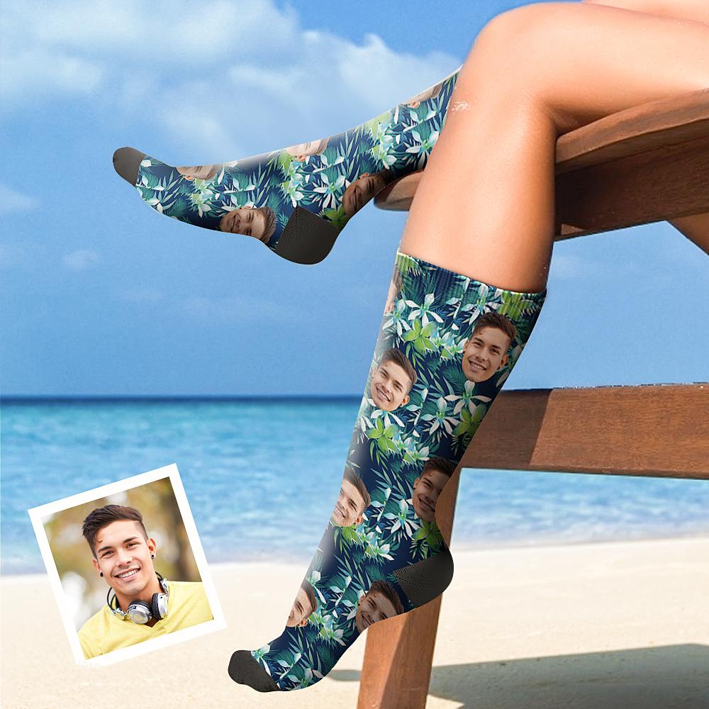 Custom Face On Socks Personalized Photo Socks Best Gifts Idea - LEAVES
