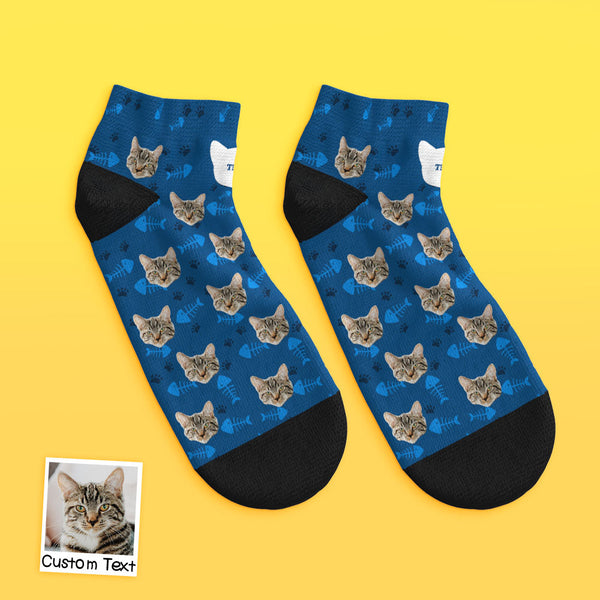 Custom Low Cut Ankle Face Socks Cat