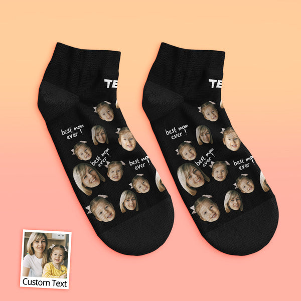 Custom Low Cut Ankle Face Socks For Mother Best Mom Ever