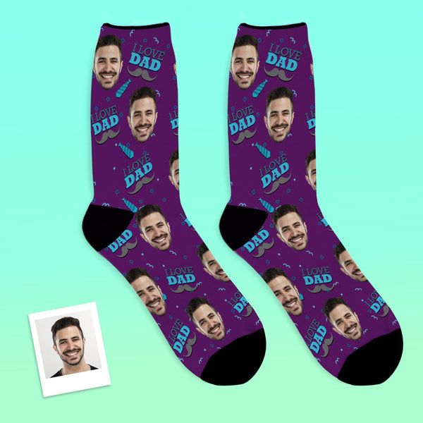 Custom Photo Socks I Love Dad Socks
