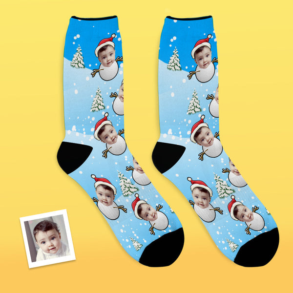Copy of Christmas Custom Cute Snowman Socks