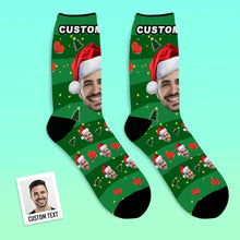 Custom Christmas Tree Photo Socks With Text