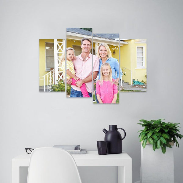 Custom Family Photo Wall Decor Painting Canvas Without Frame Painting 4 Pieces