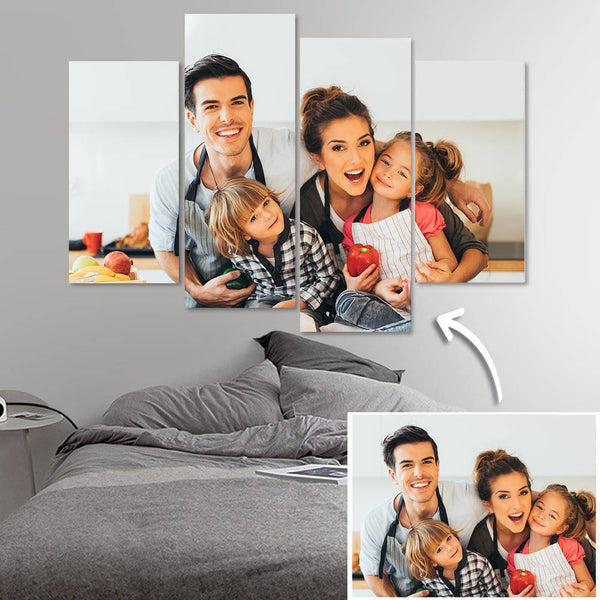 Custom Photo 4 pcs Contemporary Canvas Prints Gifts For Family-Small