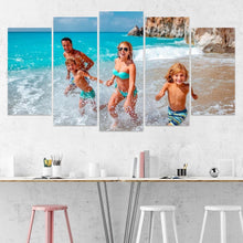 Personalized Family Photo Wall Decor Painting Canvas 5 Pieces 12IN x 20IN+12IN x 28IN+12IN x 32IN