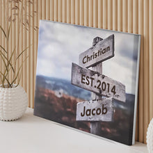 Personalized Name Vintage Street Sign Canvas With DIY Frame Crossroad Art Canvas Painting Valentine Gifts