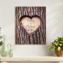 Custom Name Imitation Wood Grain Canvas Painting Personalized Romantic Couple Valentine Gifts