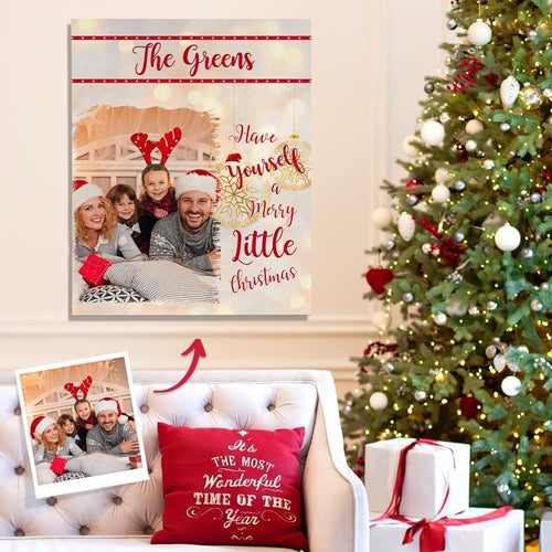 Christmas Gift Personalized Photo Canvas Prints With Frame Custom Family Photo Home Wall Decor