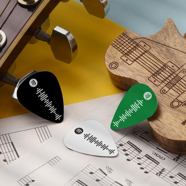 Custom Scannable Spotify Code Guitar Pick 12Pcs Engraved Personalized Music Song Guitar Pick Green