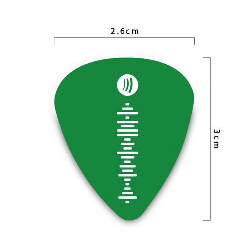 Custom Scannable Spotify Code Guitar Pick 12Pcs Engraved Personalized Music Song Guitar Pick Green