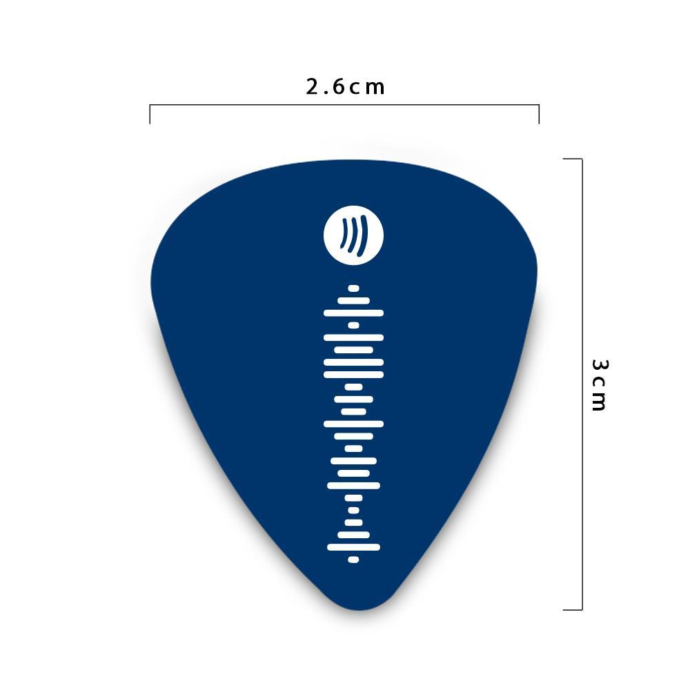Custom Scannable Spotify Code Guitar Pick 12Pcs Engraved Personalized Music Song Guitar Pick Blue