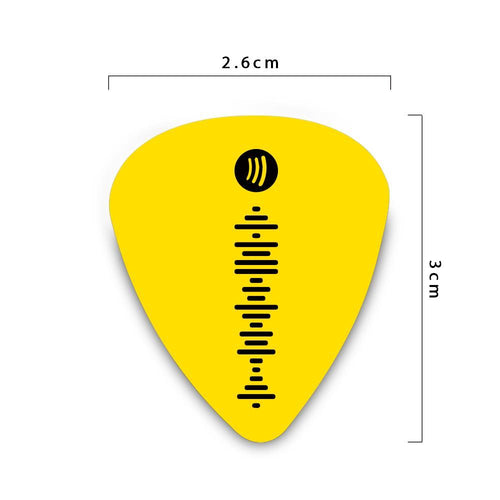 Scannable Spotify Code Guitar Pick 12Pcs Engraved Personalized Music Song Guitar Pick Yellow