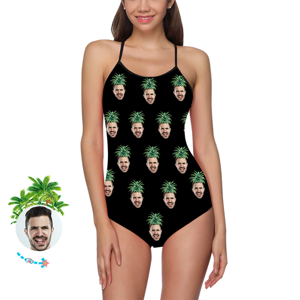 Custom Face Swimsuit Women's One Piece Swimsuit Pineapple Head Summer Clothes