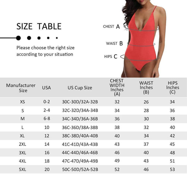Custom Face V-Neck Bikini Women's Photo One Piece Swimsuit Women's Gifts - Coulorful Leaves