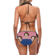 Custom Face Bikini Women's Sexy Photo Segmented Swimsuit - USA Flag
