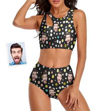 Custom Face Women's Polka Dots Two-piece Swimsuit Sexy Holiday Gifts