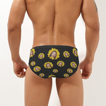 Custom Face Men's Swimming Trunks Personalized Sunflower Triangle Swim Briefs