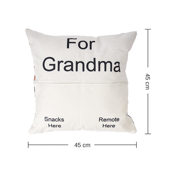 Custom Photo Pillow Case Remote Pocket Pillow Cover Personalized Text for Father, Grandpa, Grandma