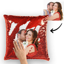 Custom Photo ChristmasMagic Sequins Pillow Multicolor Shiny 15.75*15.75
