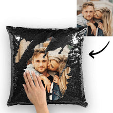 Custom Love Photo Magic Sequins Pillow Multicolor Shiny 15.75*15.75