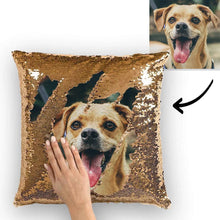Custom Pet Photo Magic Sequins Pillow Multicolor Shiny 15.75*15.75