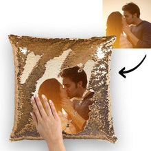 Unicorn Custom Photo Magic Sequins Pillow Multicolor Shiny 15.75*15.75