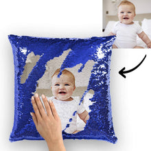 Custom Love Baby Photo Magic Sequins Pillow Multicolor Shiny 15.75*15.75