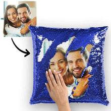 Custom Photo ChristmasMagic Sequins Pillow Multicolor Shiny 15.75*15.75