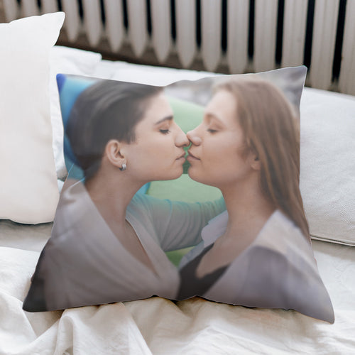 Custom Couple Photo Throw Pillow LGBT Gifts
