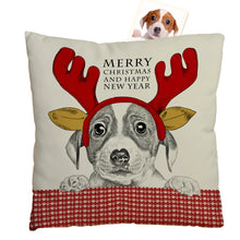 Christmas Limited Offer Custom Pet Face Photo Throw Pillow - Cute Dog