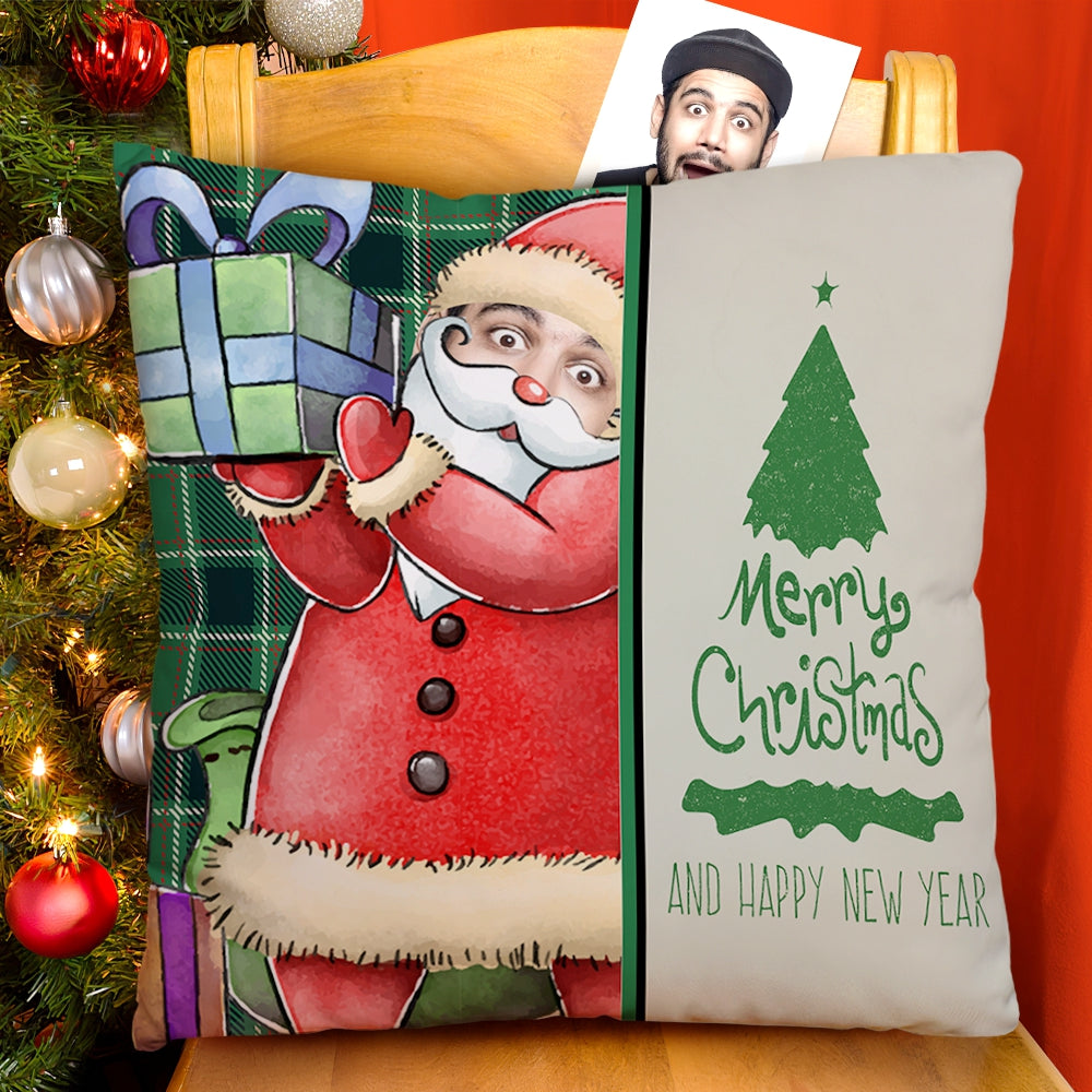 Christmas Limited Offer Custom Photo Throw Pillow Santa's Gift