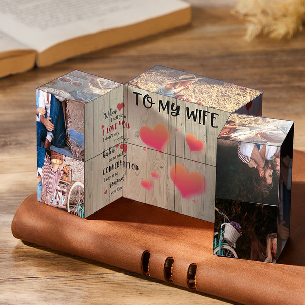 Custom Rubic's Cube Infinity Photo Cube Home Decoration To My Wife