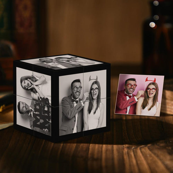 Custom Photo Frame Home Decoration Multiphoto Black Filter Rubic's Cube Gift For Lovers On Valentine's Day