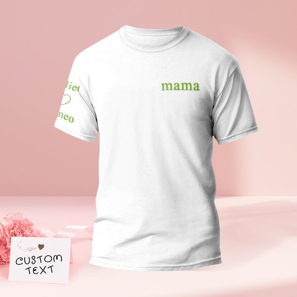 Custom Engraved T-shirt Color Embroidery Mother's Day Gifts