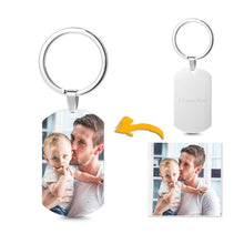 Custom Gifts Photo Stainless Steel Keychain With Engraving Back