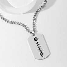 Personalized Music Song Code Photo Necklace Stainless Steel Pendant Custom Laser Engrave