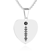 Personalized Music Spotify Code Gifts Heart Photo Necklace Stainless Steel Pendant Custom Laser Engrave
