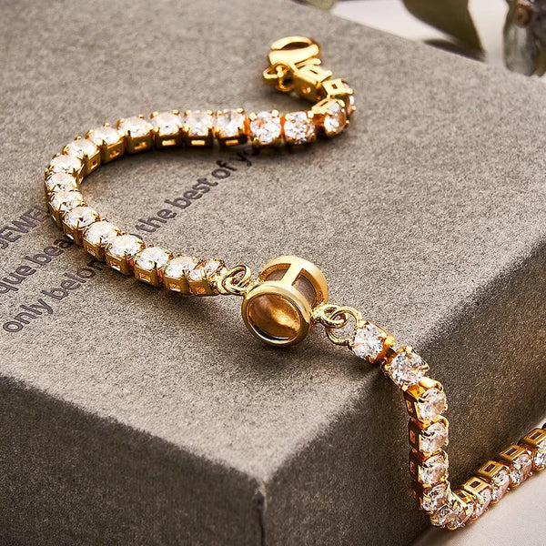 Custom Photo Projection Bracelet Tennis Bracelet Fashionable All Diamonds Bracelet Gifts For Her - SantaSocks