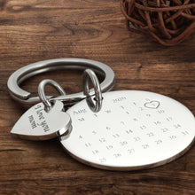 Custom Photo Engraved Calendar Keyring For Lover