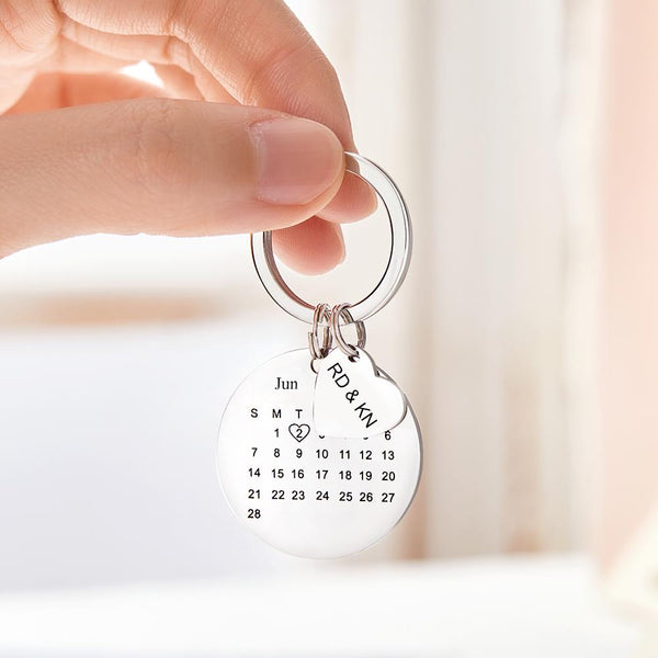 Personalized Calendar Keychain Significant Date Marker Gifts for Couples