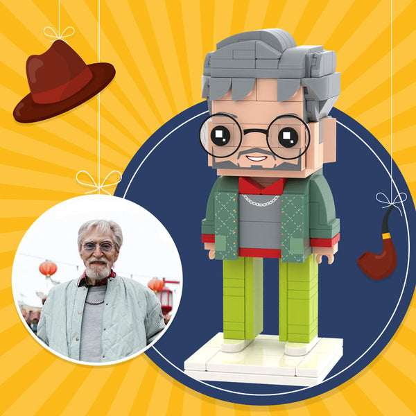 Fashionable Dad Full Body Customizable 1 Person Custom Brick Figures Small Particle Block Toy Father's Day Gift