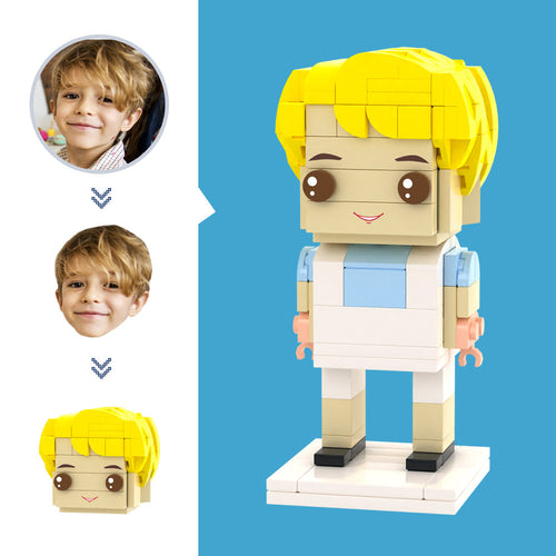 Customized Head Children's White Straps Pants Figures Small Particle Block Toy Customizable Brick Art Gifts