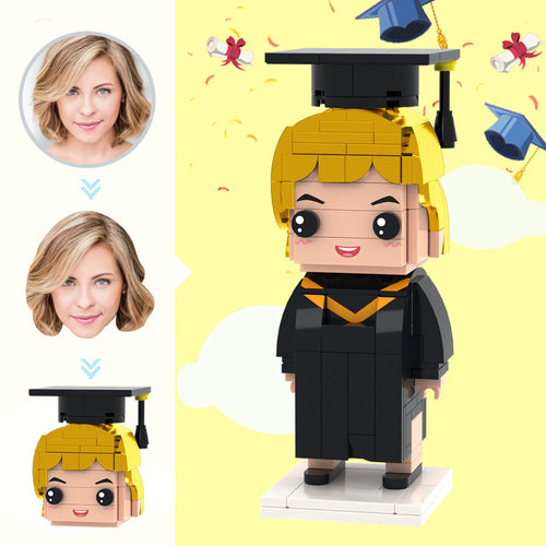 Graduation Gifts Custom Head Brick Figures Personalized Bachelor of Engineering Uniform Brick Figures Small Particle Block Toy