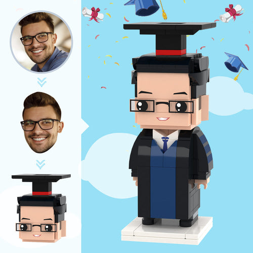 Graduation Gifts Custom Head Brick Figures Personalized Bachelor's Degree Uniform Brick Figures Small Particle Block Toy